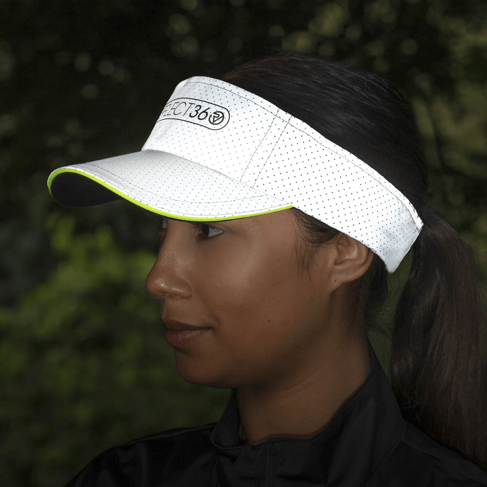 Proviz reflective running visor with high visibility trim and adjustable strp
