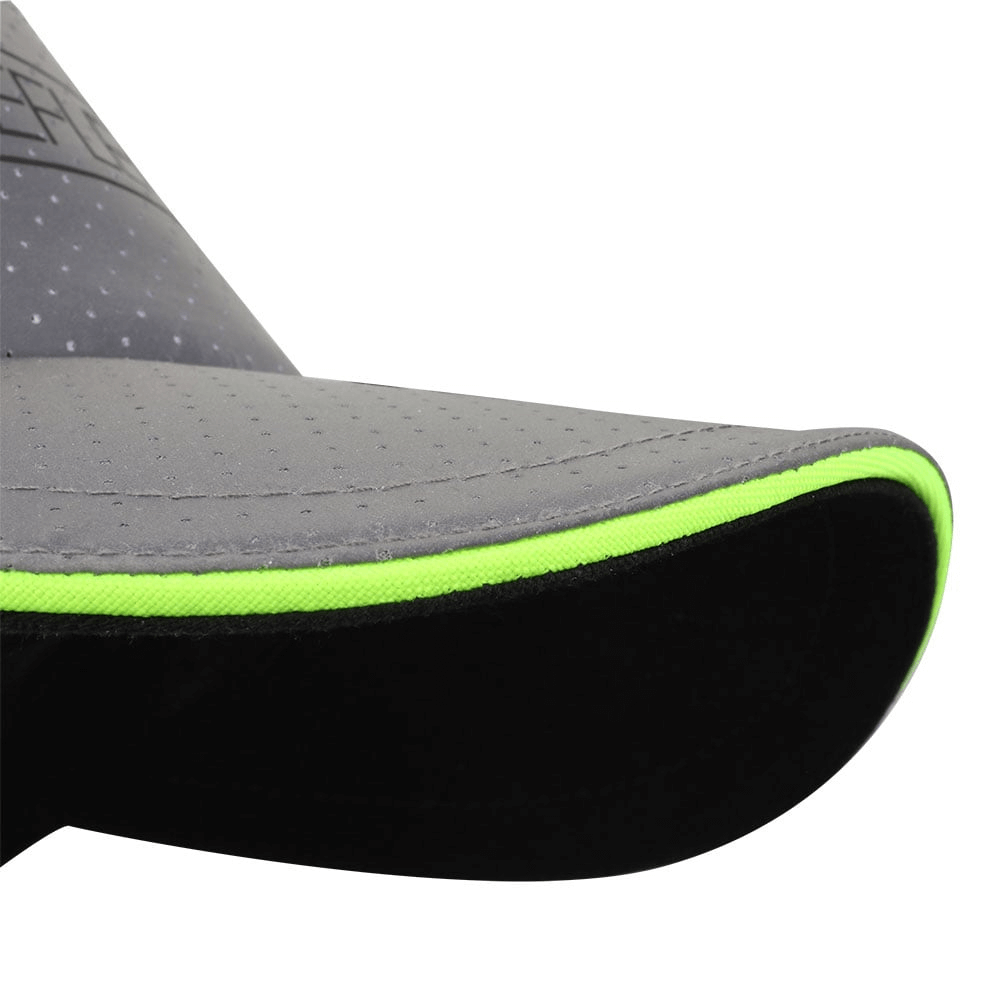 Close up of running visor brim. fluro trim.