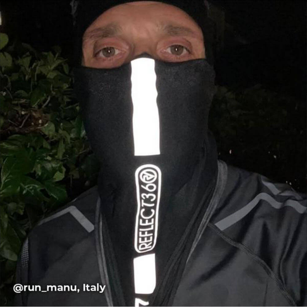 Proviz REFLECT360 reflective multifuncational headwear. Windproof and breathable for running and cycling. Neck gaiter and neck tube for running and cycling