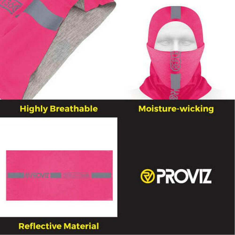 Proviz REFLECT360 reflective multifuncational headwear. Windproof and breathable for running and cycling. Neck gaiter and neck tube for running and cycling