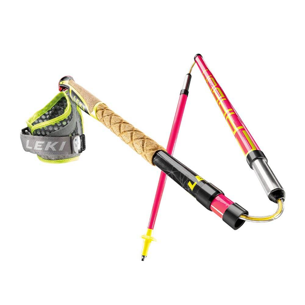 Leki Micro Trail Pro Carbon Fibre Collapsible Trail Running Poles in Hot Pink