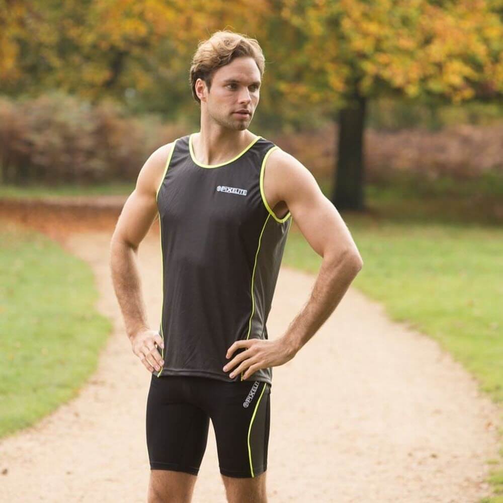 Mens reflective and moisture wicking proviz running singlet