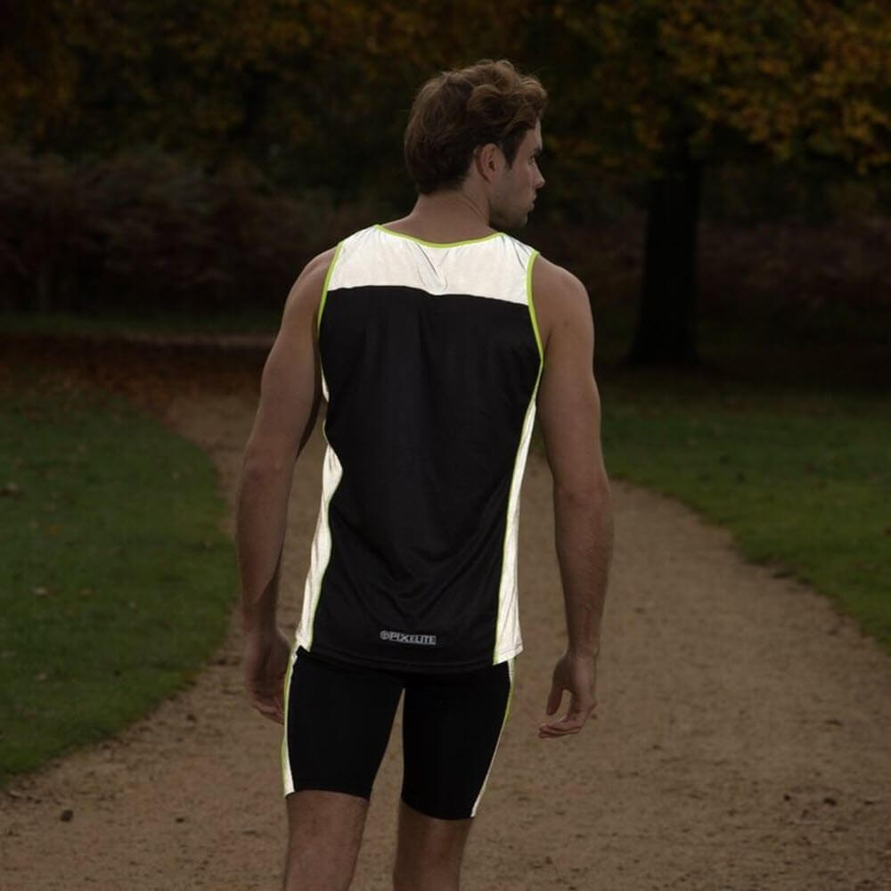 Mens reflective and moisture wicking proviz running singlet