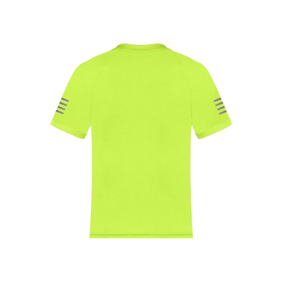 Proviz mens short sleeve running top with reflective visibility and neon fluorescent colour moisture wicking and breathable