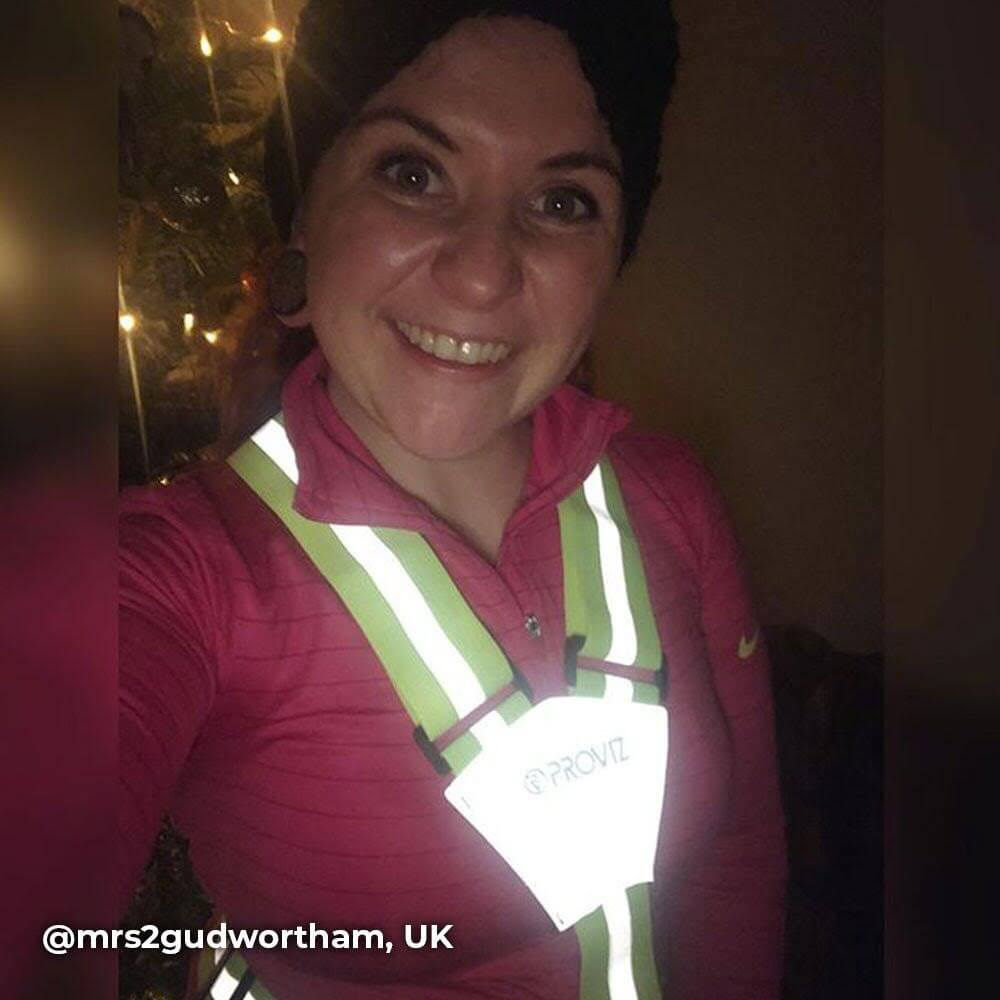 Proviz Classic Flexi Viz Adjustable High Visibility neon and fluorescent reflective running or cycling visibility belt vest