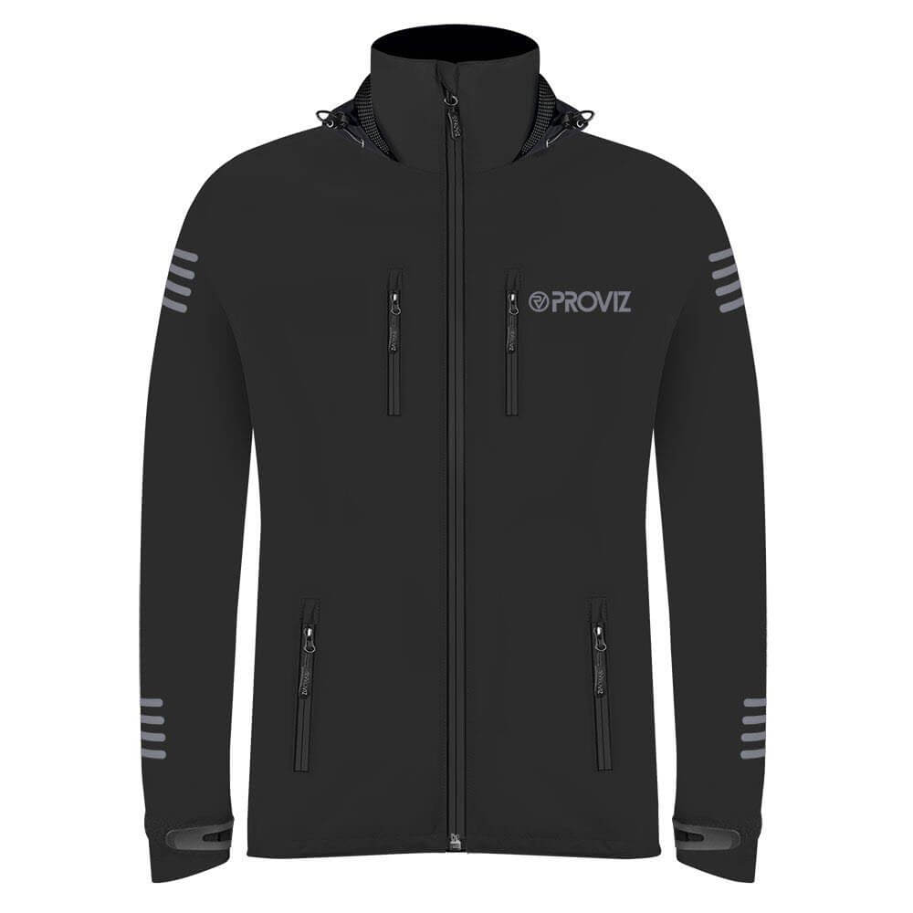Proviz Classic Outdoor Waterproof and Windproof Black Jacket with Recycled Lining