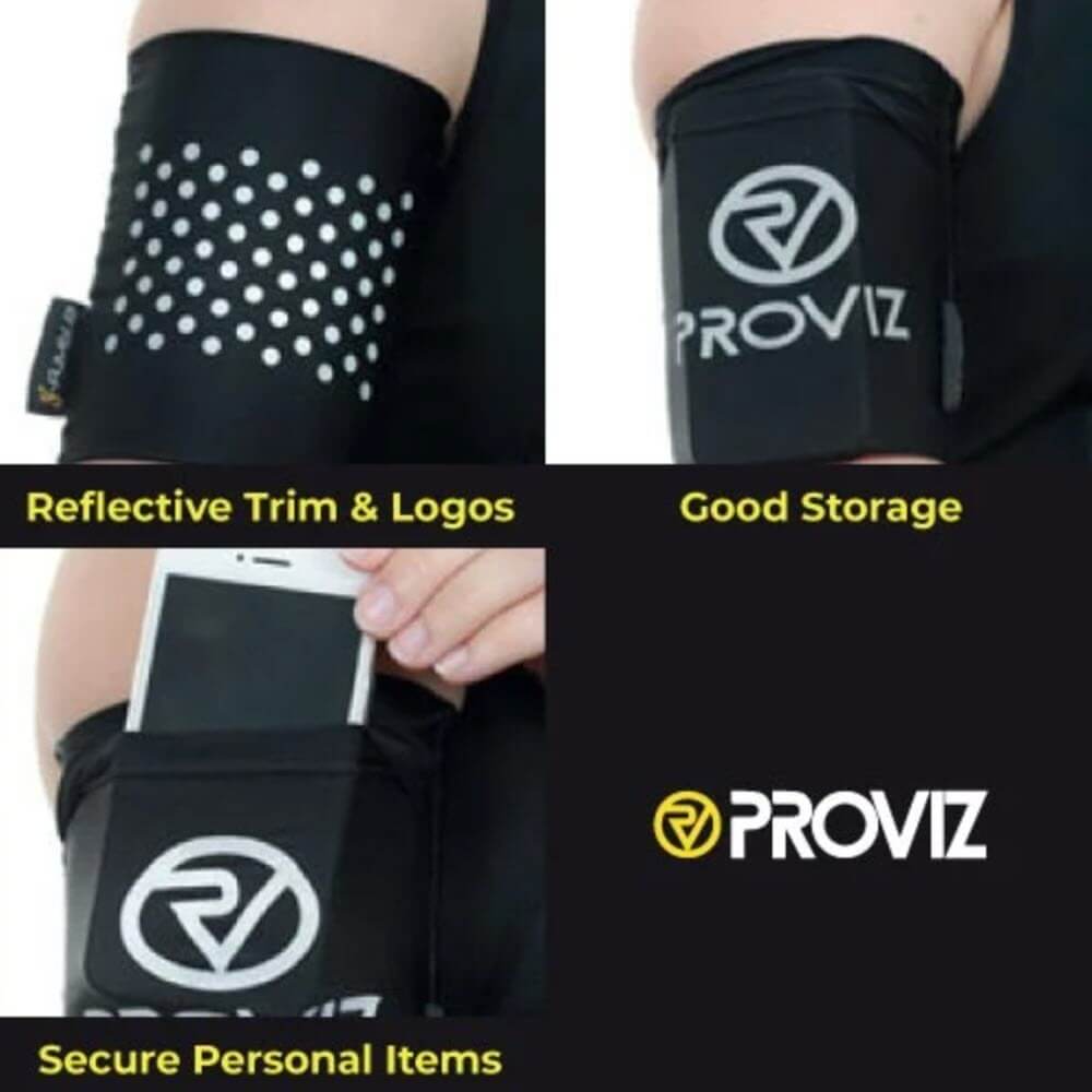 Proviz Y Fumble Arm Pocket for Phone, cards, money or keys whilst running, hiking or riding. Reflective details for safety