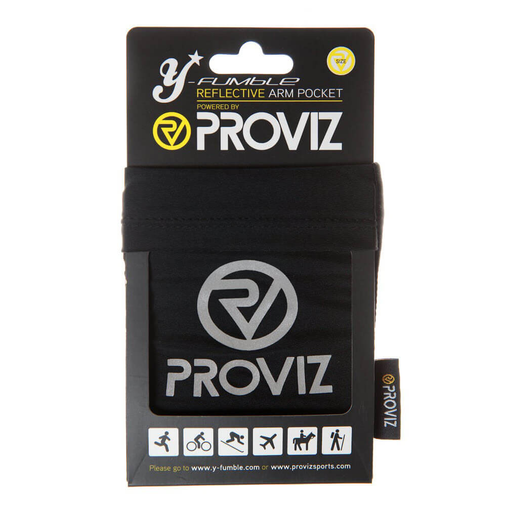 Proviz Y Fumble Arm Pocket for Phone, cards, money or keys whilst running, hiking or riding. Reflective details for safety