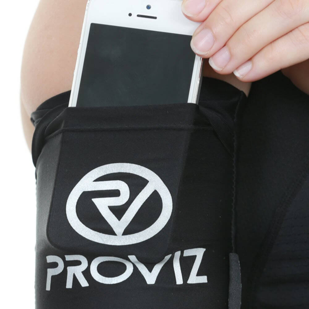 Proviz Y Fumble Arm Pocket for Phone, cards, money or keys whilst running, hiking or riding. Reflective details for safety