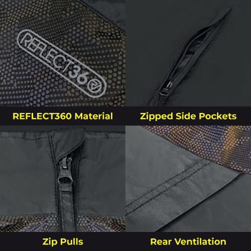 Proviz REFLECT360 Explorer Mens lightweight breathable windproof water resistant rainbow reflective running jacket with hood