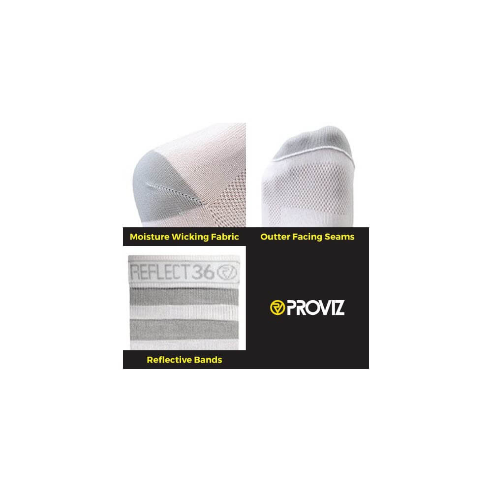 Proviz lightweight REFLECT360 running socks sweat wicking with double refrlective banding