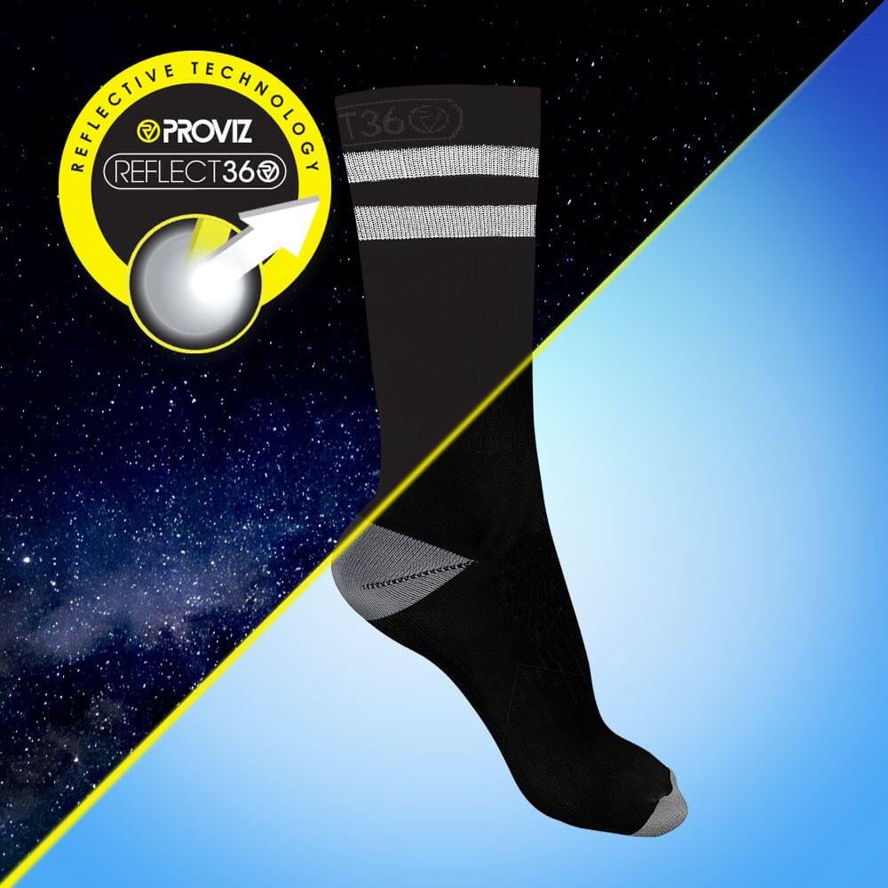 Proviz lightweight REFLECT360 running socks sweat wicking with double refrlective banding