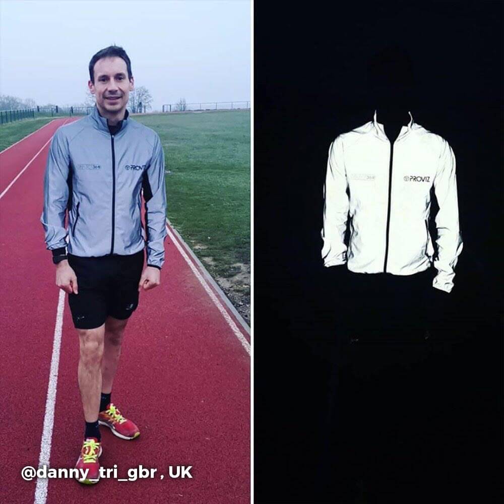 Proviz Mens REFLECT360 Fully Reflective Running Jacket. Breathable and reflecitve visibility