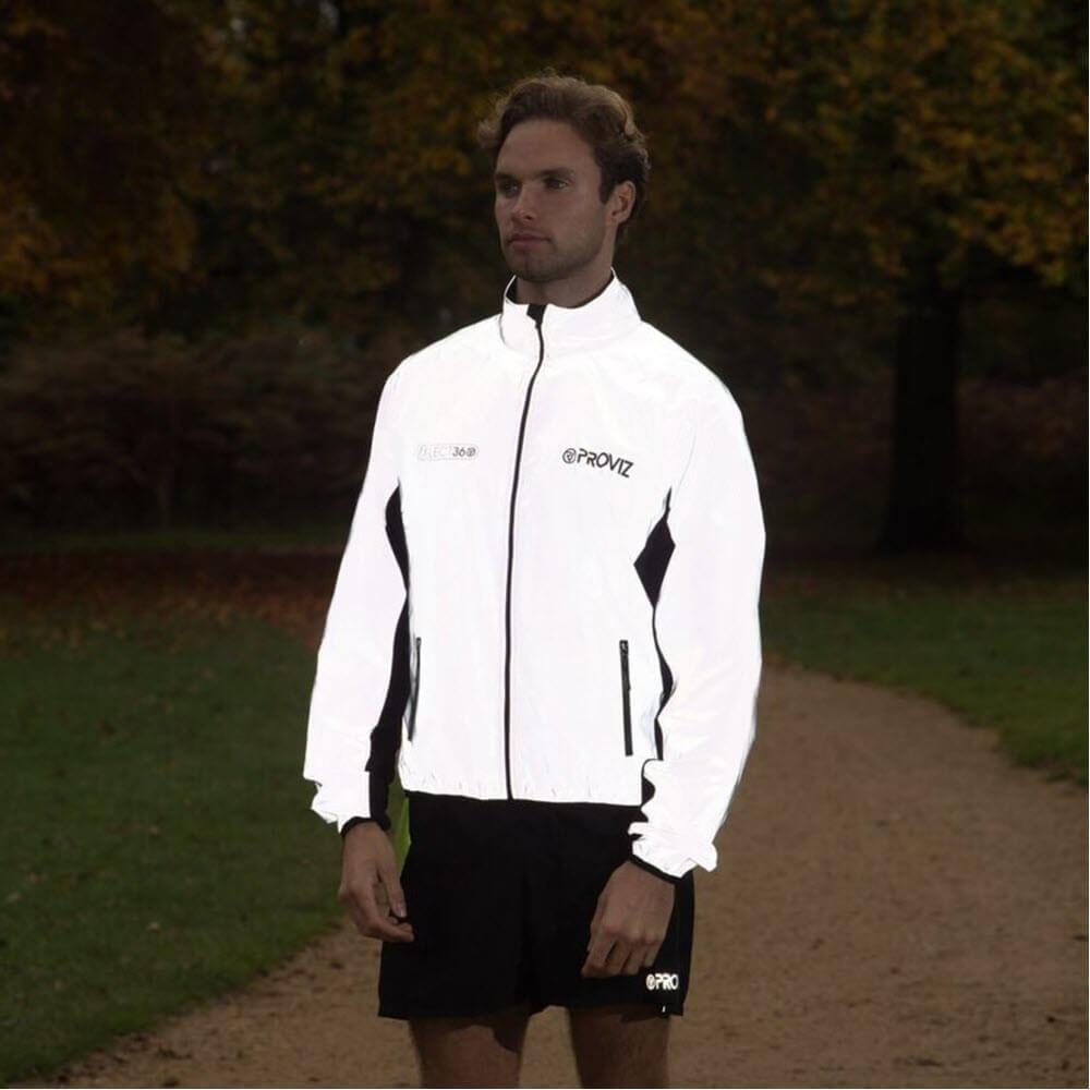 Proviz Mens REFLECT360 Fully Reflective Running Jacket. Breathable and reflecitve visibility