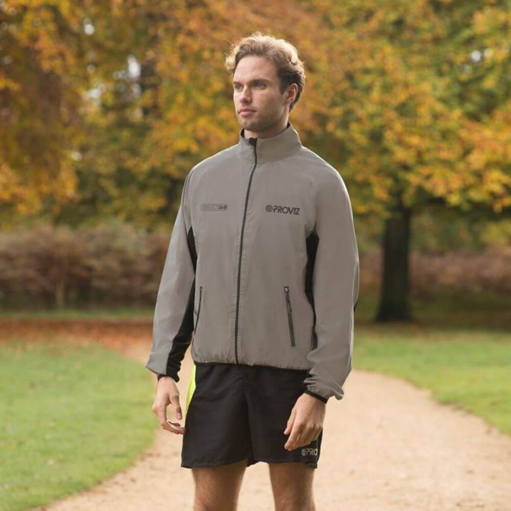 Proviz Mens REFLECT360 Fully Reflective Running Jacket. Breathable and reflecitve visibility