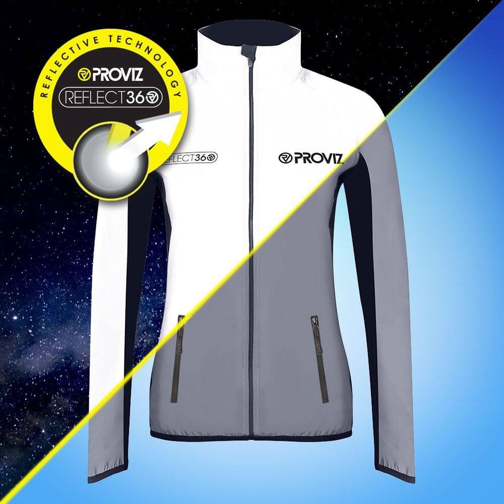 Proviz REFLECT360 Womens fully reflective running jacket for visibility and night time running