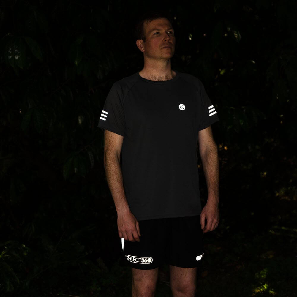 Proviz Mens Short Sleeve moisture wicking, lightweight, breathable short sleeve running top with reflective details