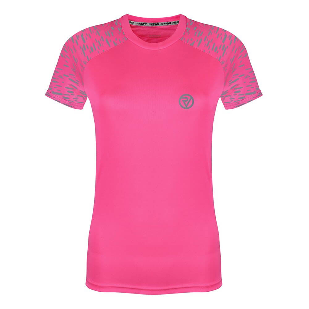 Proviz REFLECT360 Womens Short Sleeve Running Top. Breathable and moisture wicking with large reflective details for visibility.