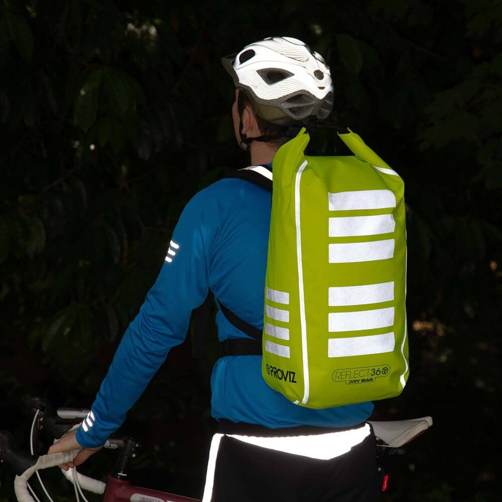 Proviz High Visibility Reflective Waterproof drybag backpack for cycling and running large capacity fully submersible waterproof