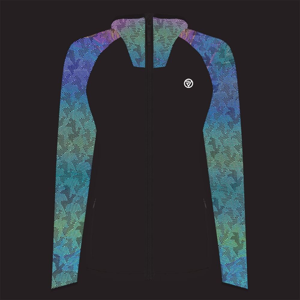 Proviz REFLECT360 Explorer Womens lightweight running jacket rainbow reflective breathable windproof and water resistant