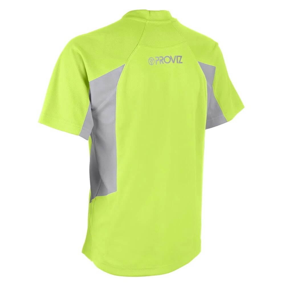 Proviz mens classic hi vis sun protective short sleeve moisture wicking neon coloured running top