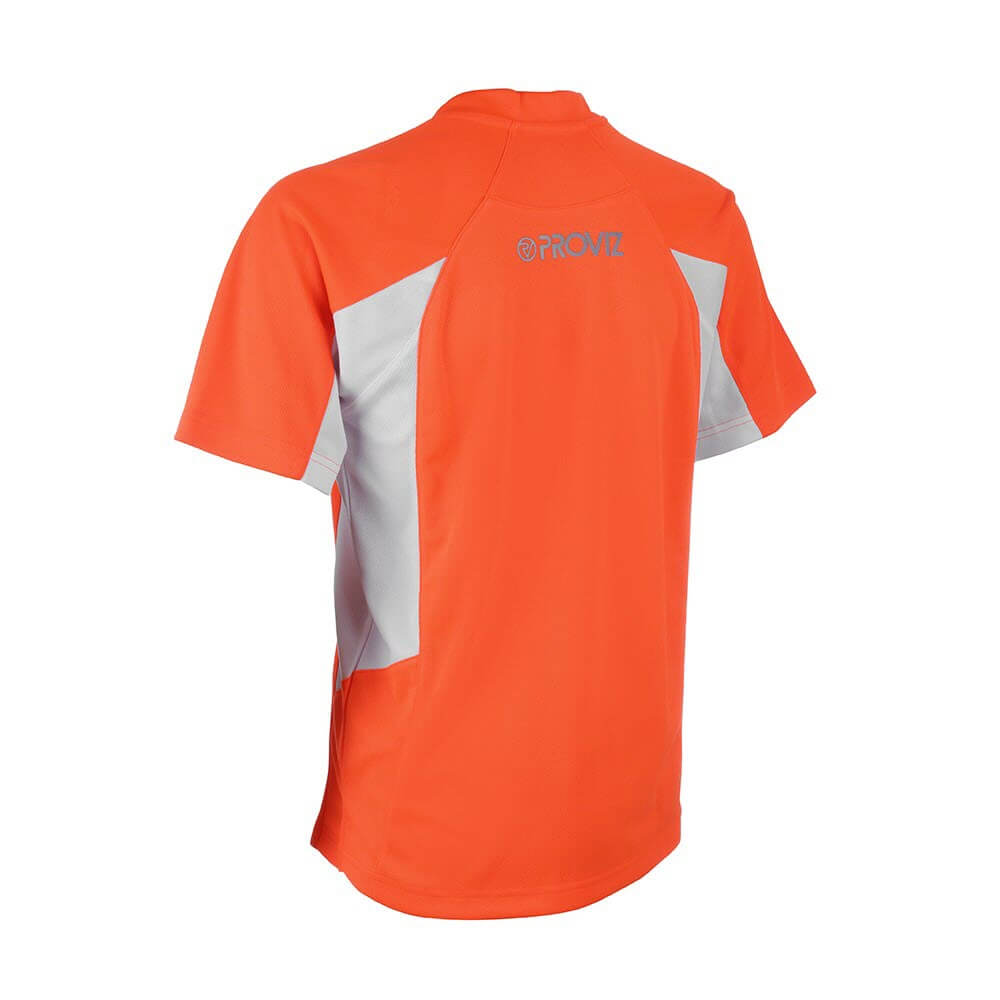 Proviz mens classic hi vis sun protective short sleeve moisture wicking neon coloured running top