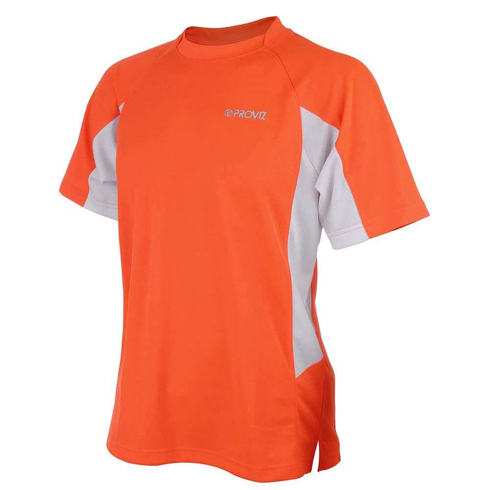 Proviz mens classic hi vis sun protective short sleeve moisture wicking neon coloured running top