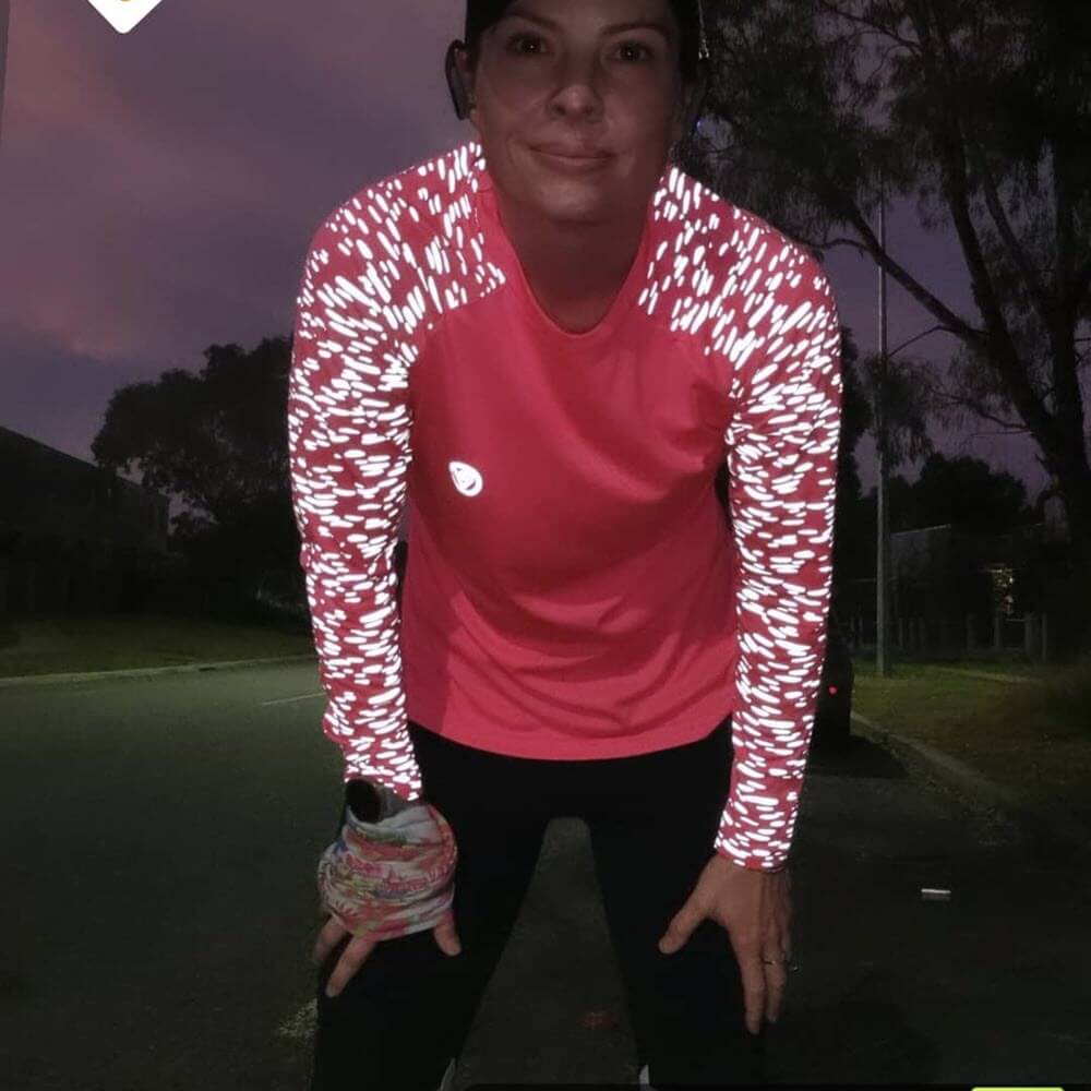 Proviz REFLECT360 Womens Long Sleeve Running Top. Reflective pattern details moisture wicking, breathable and lightweight