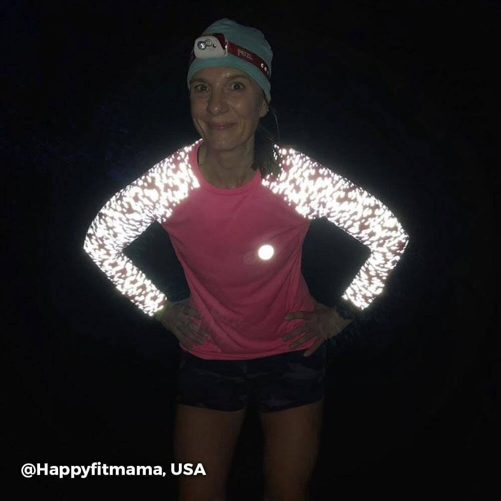 Proviz REFLECT360 Womens Long Sleeve Running Top. Reflective pattern details moisture wicking, breathable and lightweight