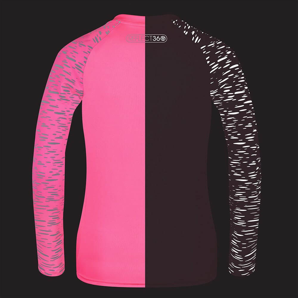 Proviz REFLECT360 Womens Long Sleeve Running Top. Reflective pattern details moisture wicking, breathable and lightweight