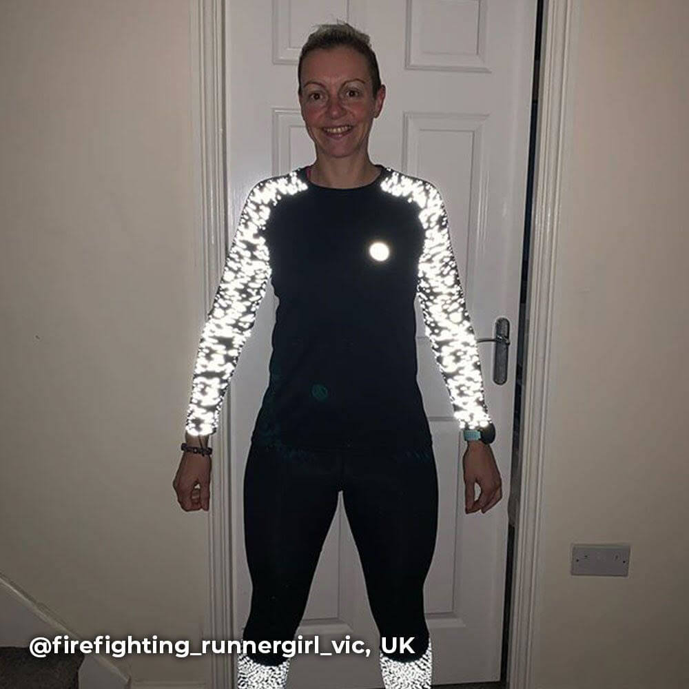 Proviz REFLECT360 Womens Long Sleeve Running Top. Reflective pattern details moisture wicking, breathable and lightweight