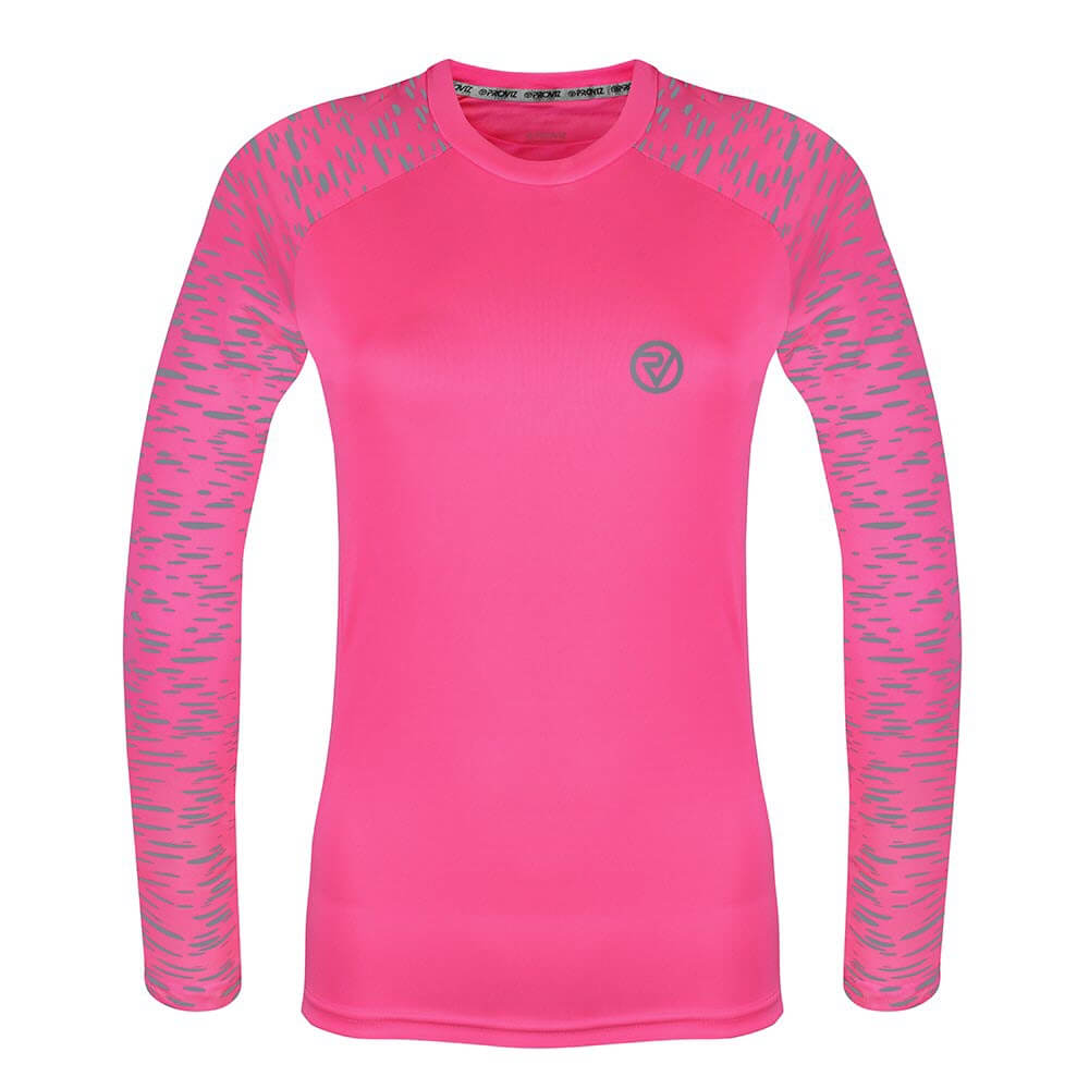 Proviz REFLECT360 Womens Long Sleeve Running Top. Reflective pattern details moisture wicking, breathable and lightweight