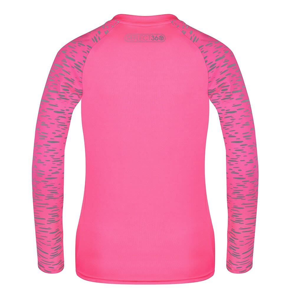 Proviz REFLECT360 Womens Long Sleeve Running Top. Reflective pattern details moisture wicking, breathable and lightweight