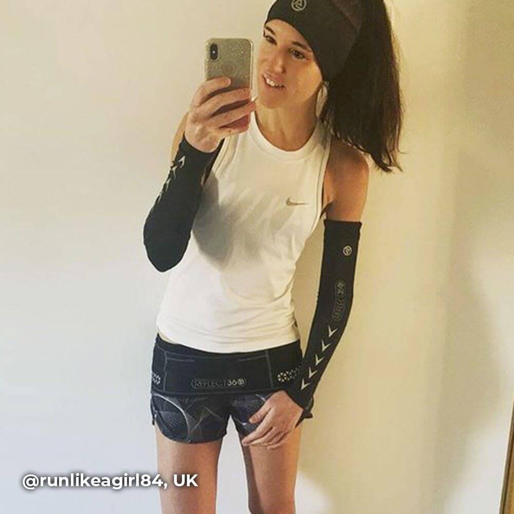 Proviz REFLECT360 running and cycling arm warmers and arm sleeves iwth full reeflective details for visibility