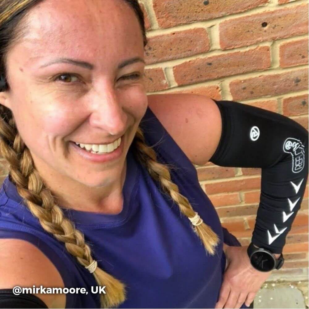 Proviz REFLECT360 running and cycling arm warmers and arm sleeves iwth full reeflective details for visibility