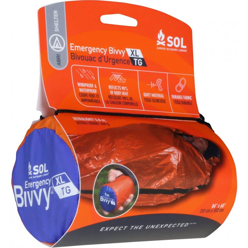 SOL Emergency Bivvy XL Size Emergency Sleeping Bag for two for hikers and adventurers