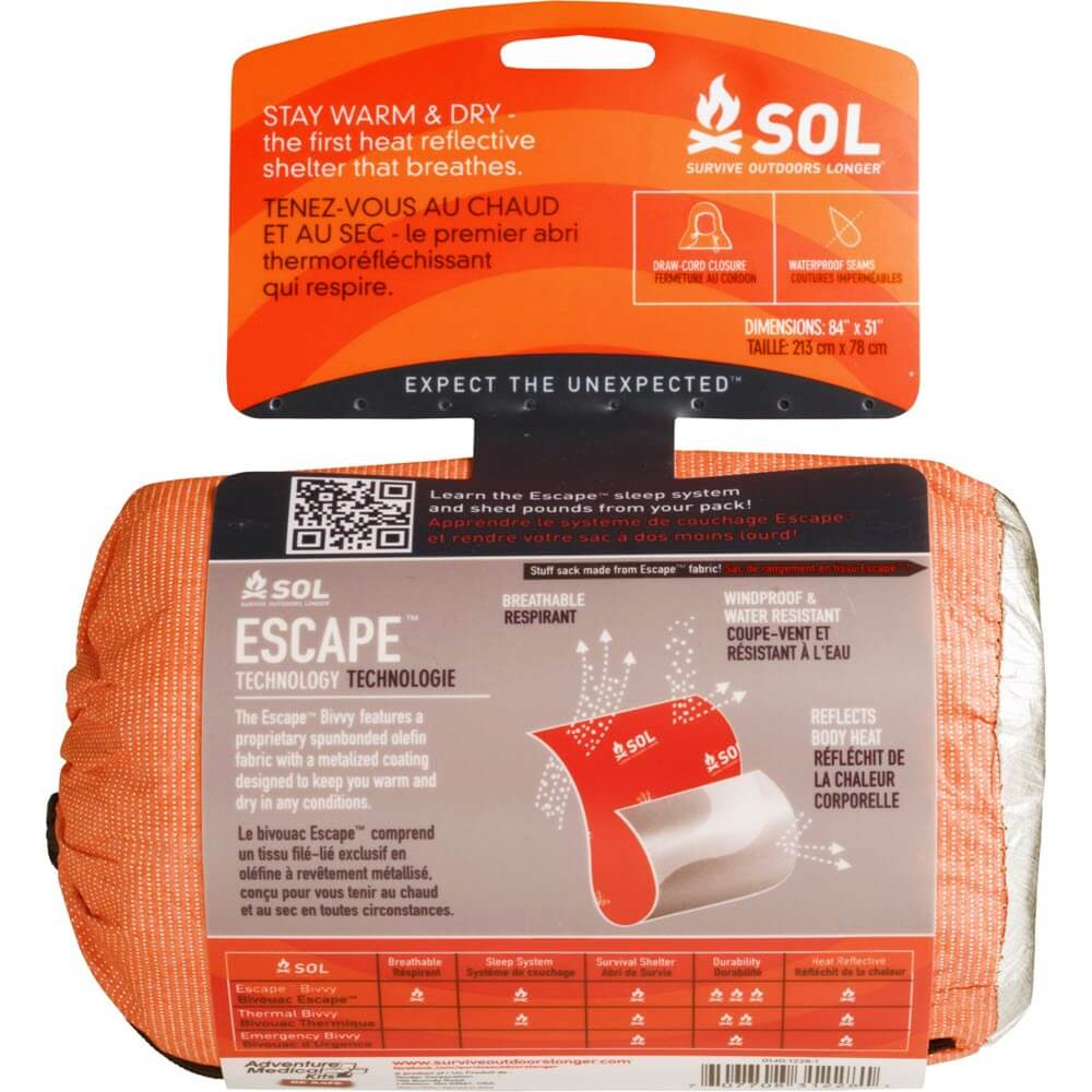 SOL Escape Bivvy Emergency Sleeping Bag Emergency Protection When Hiking