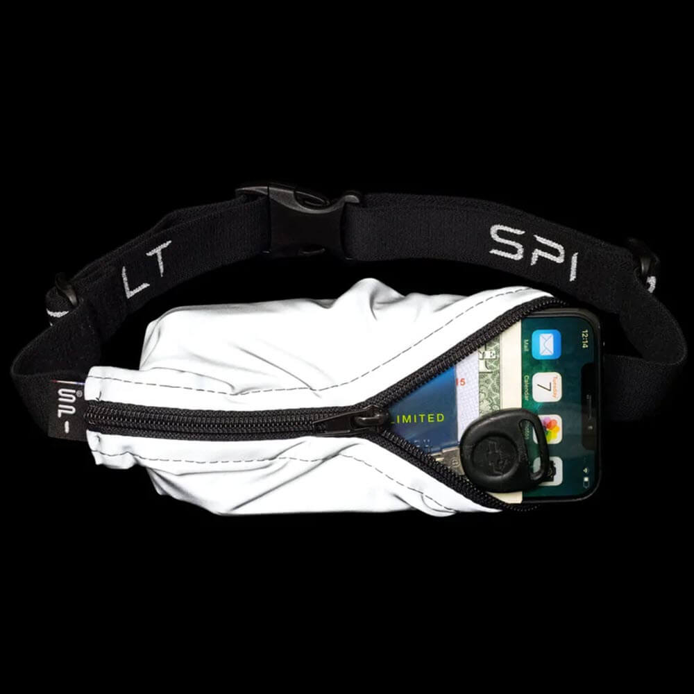 SPIbelt fully reflective phone, keys, cash storage that is expandable and fully reflective and adjustable for running, cycling, walking and living active