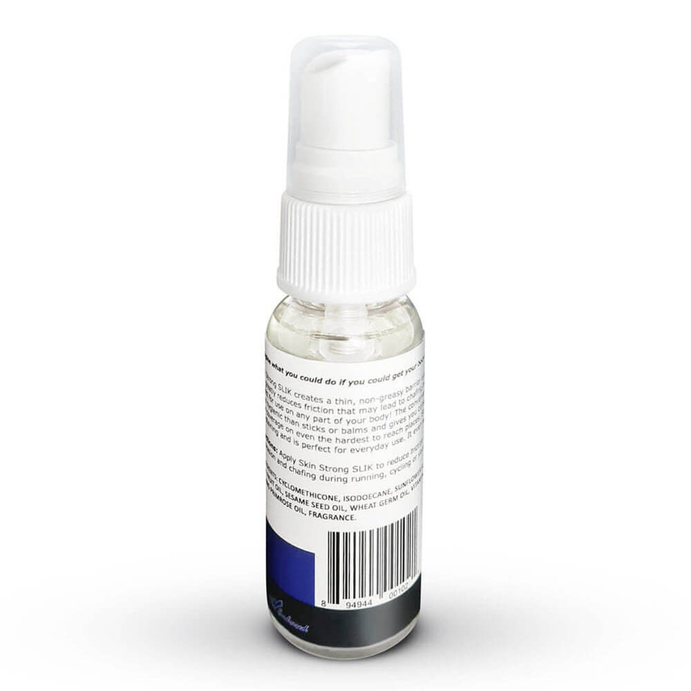 Skin Strong SLIK anti-chafe spray, anti-blister spray. Stop thigh Rub and Stop Blisters