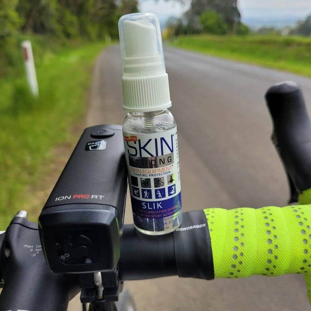 Skin Strong SLIK anti-chafe spray, anti-blister spray. Stop thigh Rub and Stop Blisters