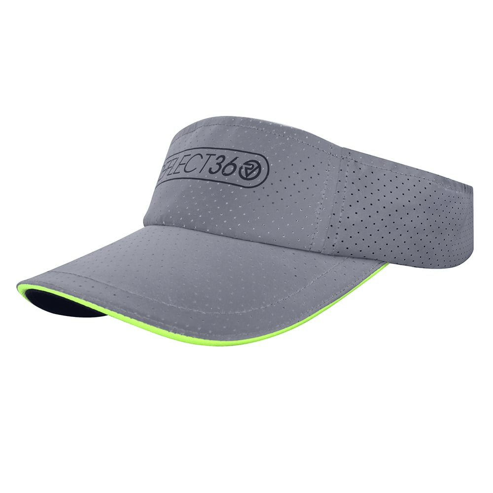 fully reflective running visor with hi viz trim fully adjustable visor