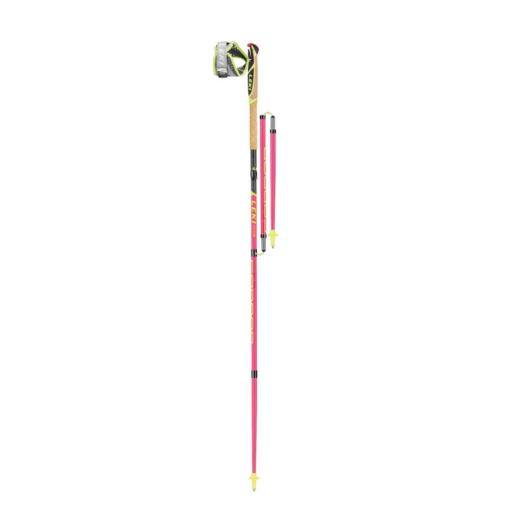 Leki Micro Trail Pro Carbon Fibre Collapsible Trail Running Poles in Hot Pink