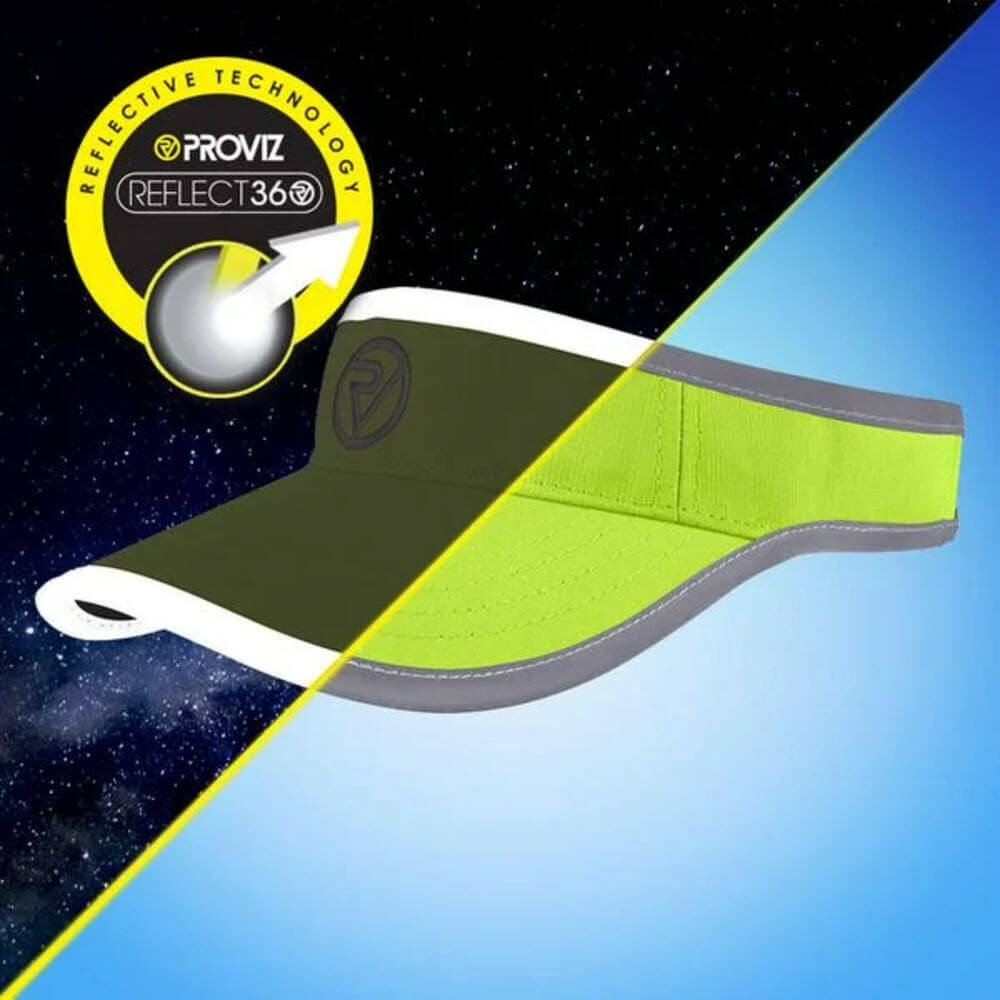 Proviz Classic Mositure Wicking lightweight Breathable Running Visor with Reflective Edging for Visibility. Adjustable Run Visor