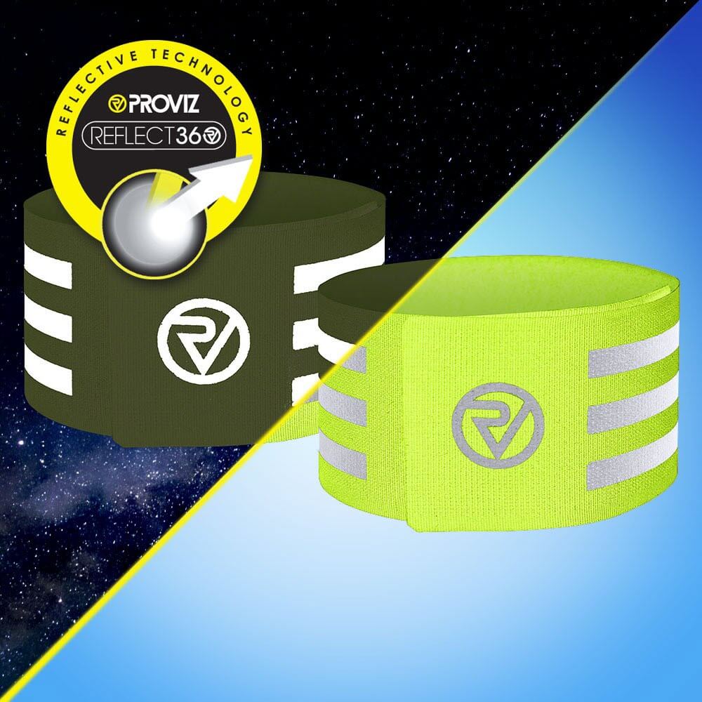 Proviz REFLECT360 Arm and Ankle High Visibility Reflective Velcro Straps for Runners and Cyclists