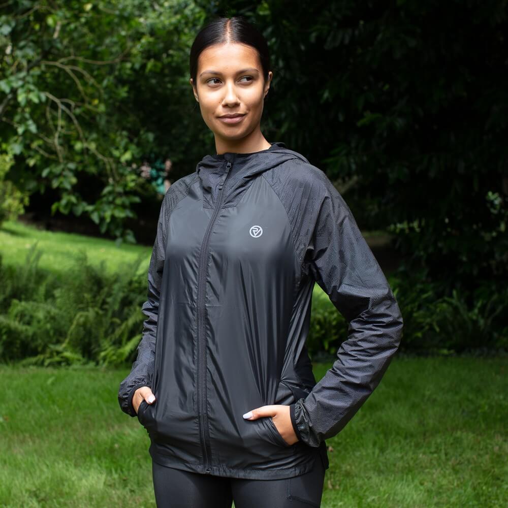 Proviz REFLECT360 Explorer Womens lightweight running jacket rainbow reflective breathable windproof and water resistant