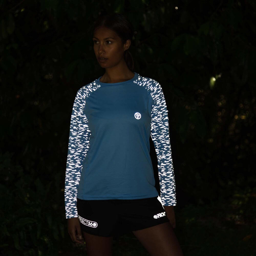 Proviz REFLECT360 Womens Long Sleeve Running Top. Reflective pattern details moisture wicking, breathable and lightweight