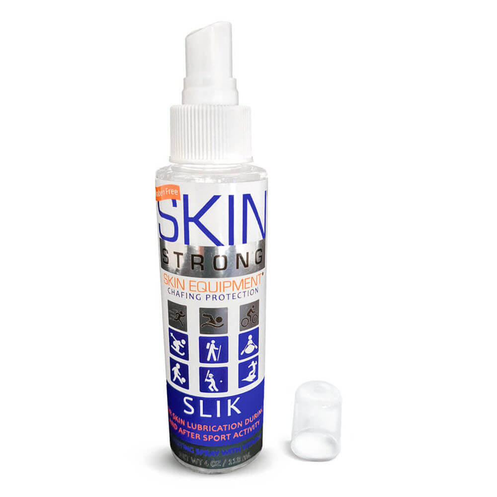 Skin Strong SLIK anti-chafe spray, anti-blister spray. Stop thigh Rub and Stop Blisters