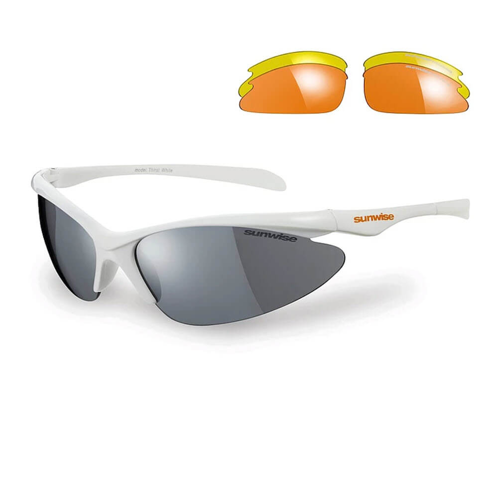Sunwise running and cycling sunglasses with interchangeable lenses