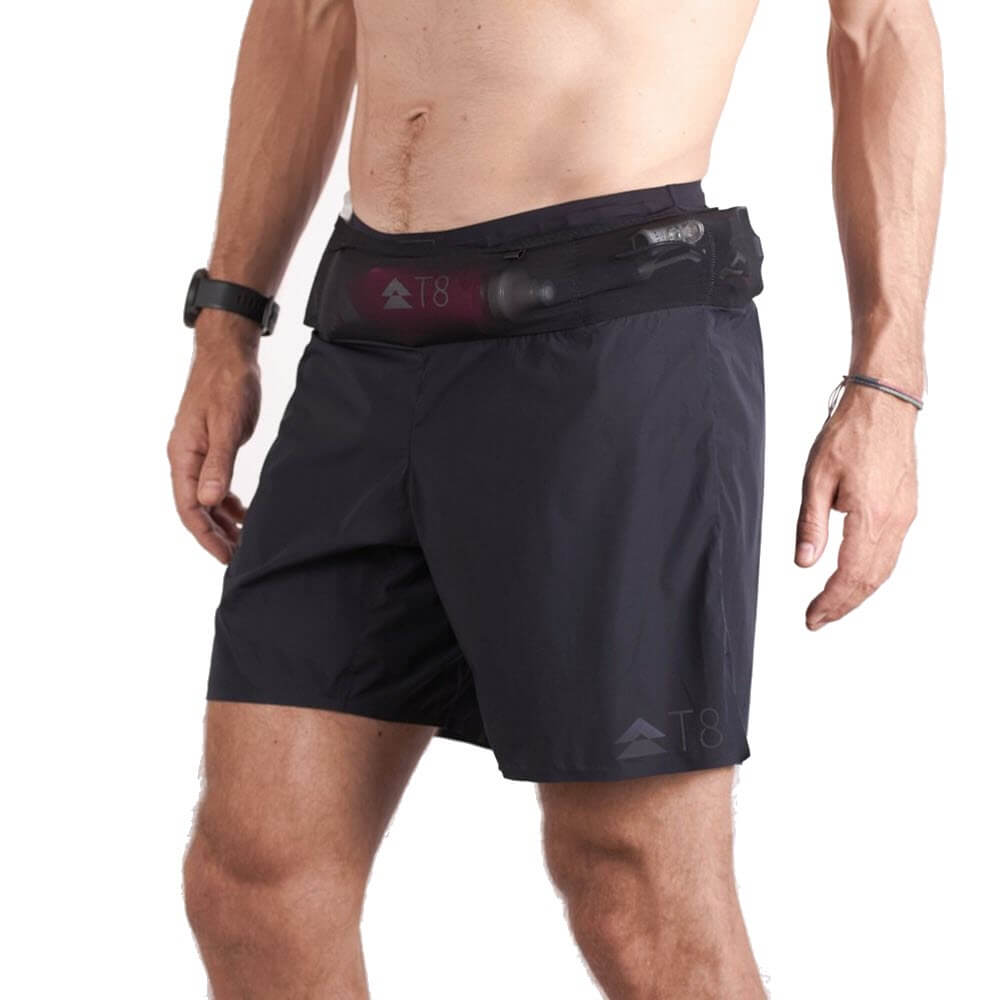 T8 Mens Sherpa running shorts with waist pocket storage no chafe shorts