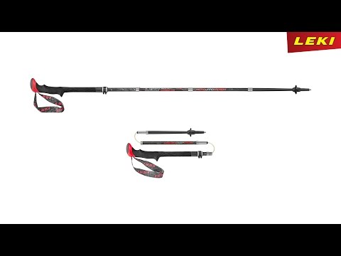 Leki Micro Trail Pro Carbon Fiber Trail Running Poles Fixed Length and Collapsible Red
